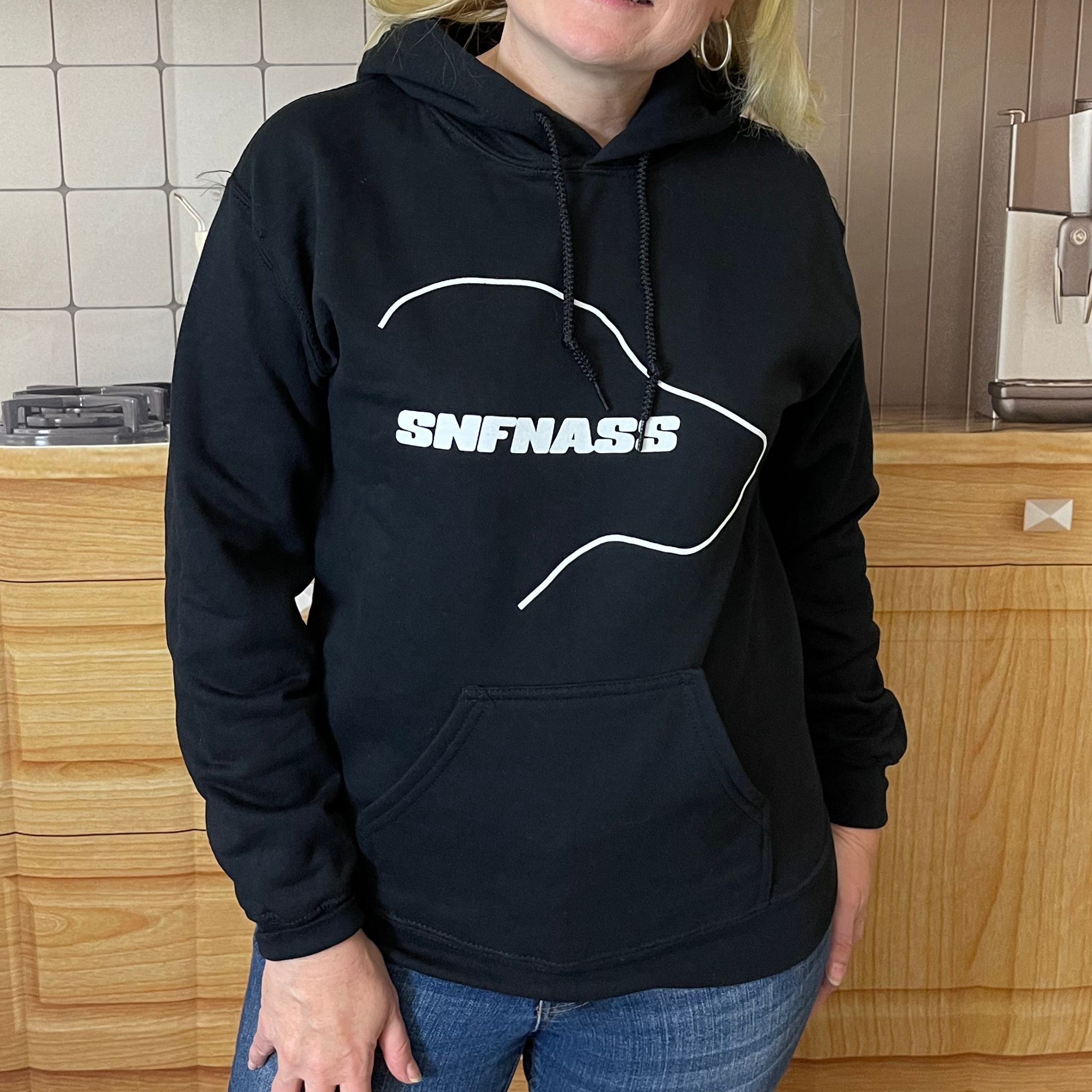 Hooded Cotton and Fleece Black Sweatshirt - SNFNASS - SNFNASS