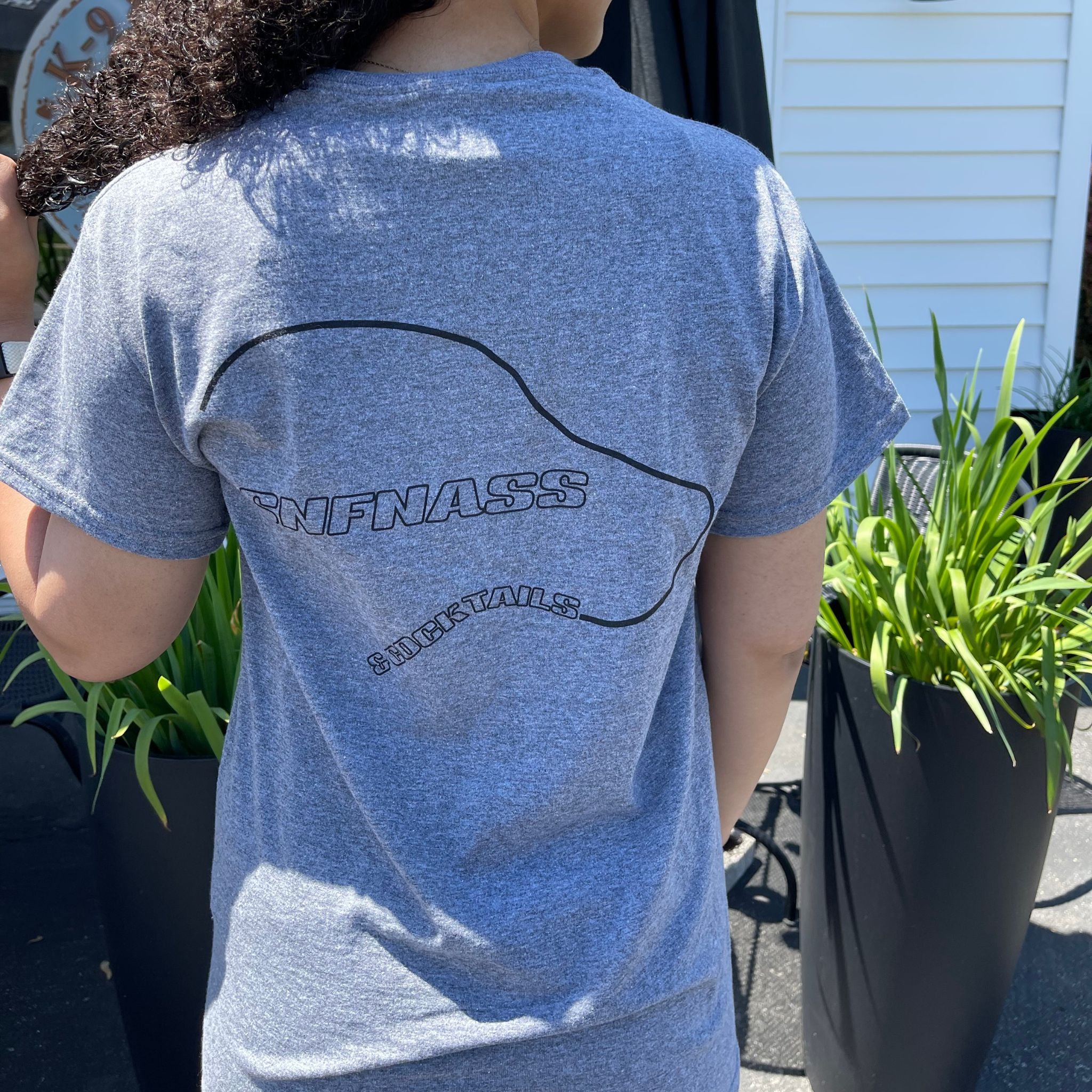 T - Shirt in Sport Grey with Front and Back Logo - SNFNASS